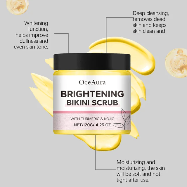 Scrub schiarente per il corpo con vitamina Pulizia profonda Ascelle Rimuove lo sporco Migliora lo sbiancamento Esfolia la pelle morta Scrub per la cura delle parti intime 4