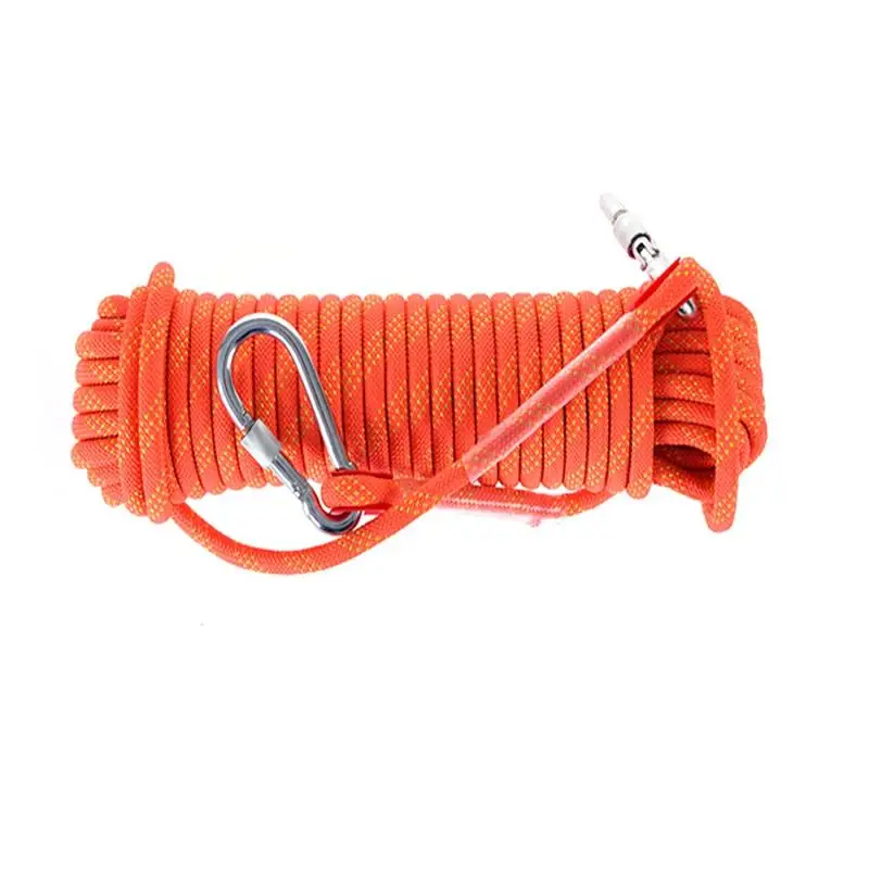 12mm Outdoor Climbing Rope with Hook 10m High Strength Climbing Safety