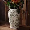 Large Ceramic Vase Round Hydroponic Flower Pot Pastoral Style Ornaments For Home Decoration  Living Room Flower Arrangement 4