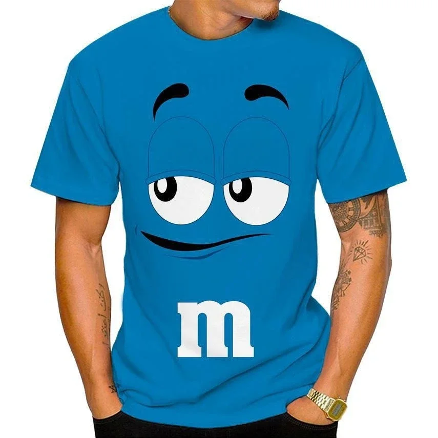 2024 Funny M&M's Chocolate Bean Cartoon 3D Printed T-shirt Unisex Casual Short Sleeve T-shirt Fashion Personalization Tops 5