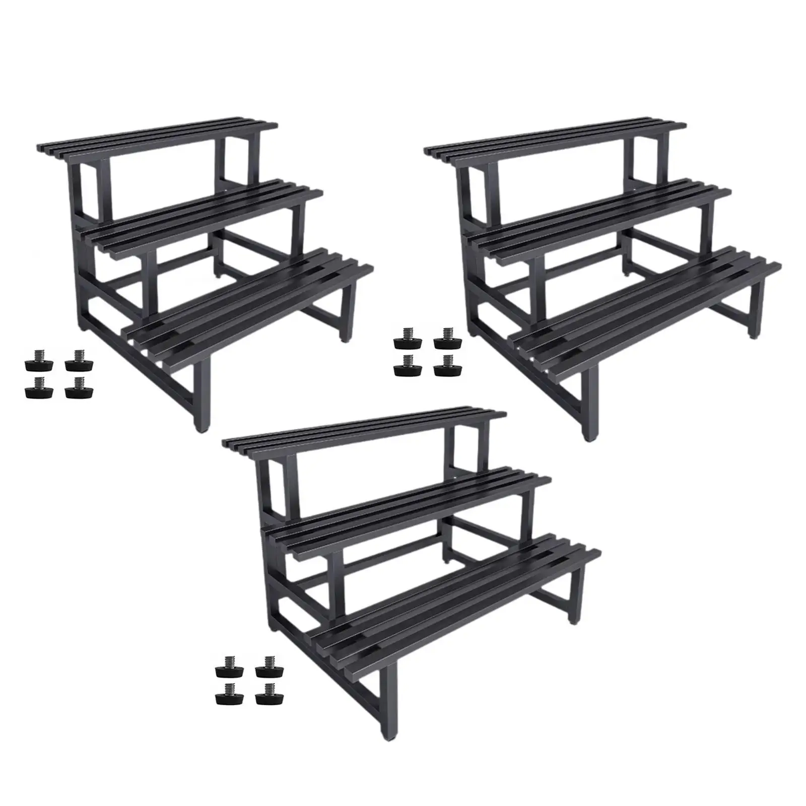 Metal Plant Stand Black Freestanding Stable 3 Tier Planter Display Shelf for Office Balcony Indoor Outdoor Garden Flower Store plant stand