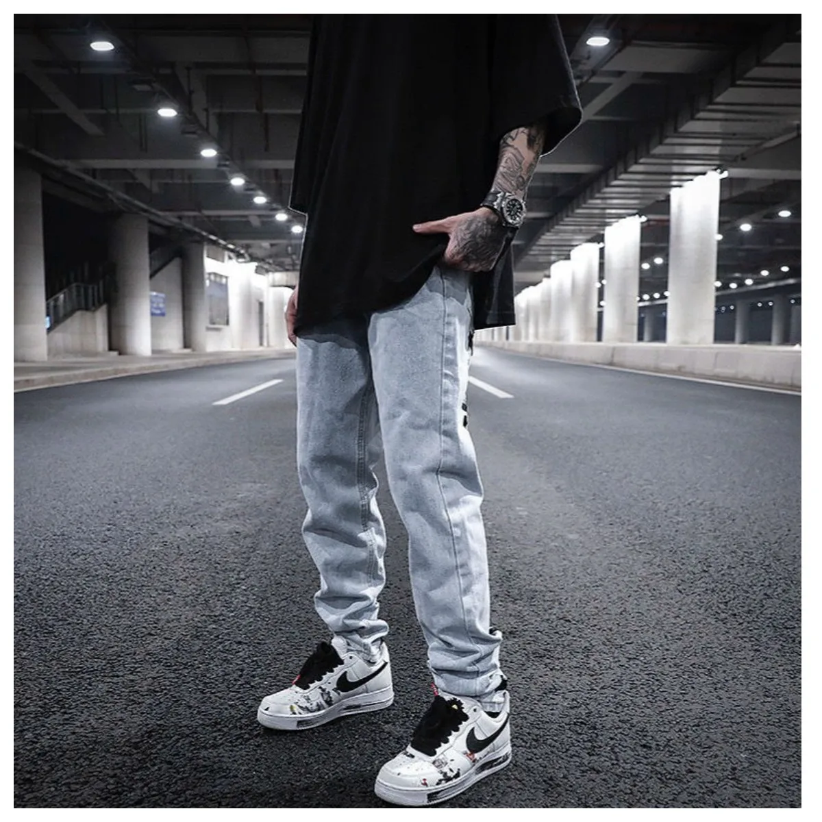 Blue Jeans Baggy Pants Embroidered Streetwear Men Women's Woman Hip Hop Trousers Man Casual Y2k Jean Trendyol Tendance Men's