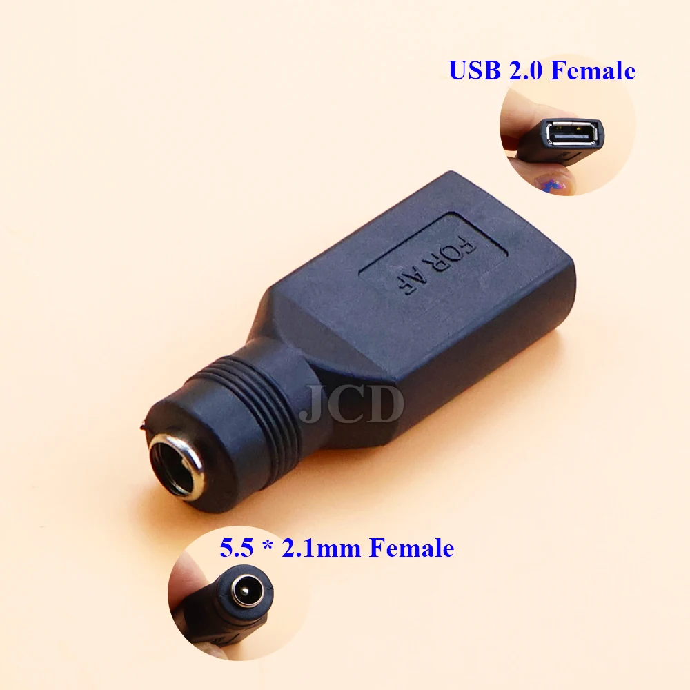 2PCS DC Female power Jack 5.5*2.1/2.5mm To USB 2.0 Male micro type c Plug Female Jack 5V Connector converter Adapter for Laptop DC USB Converter