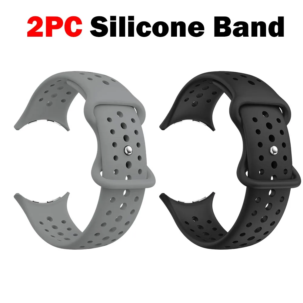 2pc Original Silicone Sports Replacement Strap for Smartwatch, 45mm/41mm