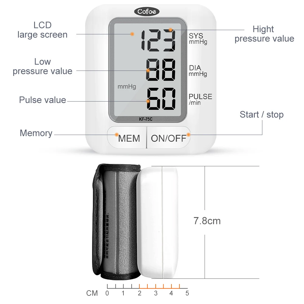 Digital wrist blood monitoring Automatic sphygmomanometer BP heart rate measurement Pulse meter Tensiometer Blood pressure monitor Blood pressure meter