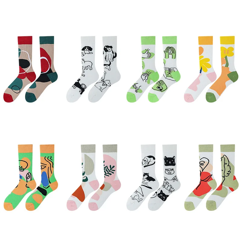 

Original Ladies Small Fresh AB Socks Japanese Fashion Trend Asymmetrical European and American Comfortable Personality Tide Sock