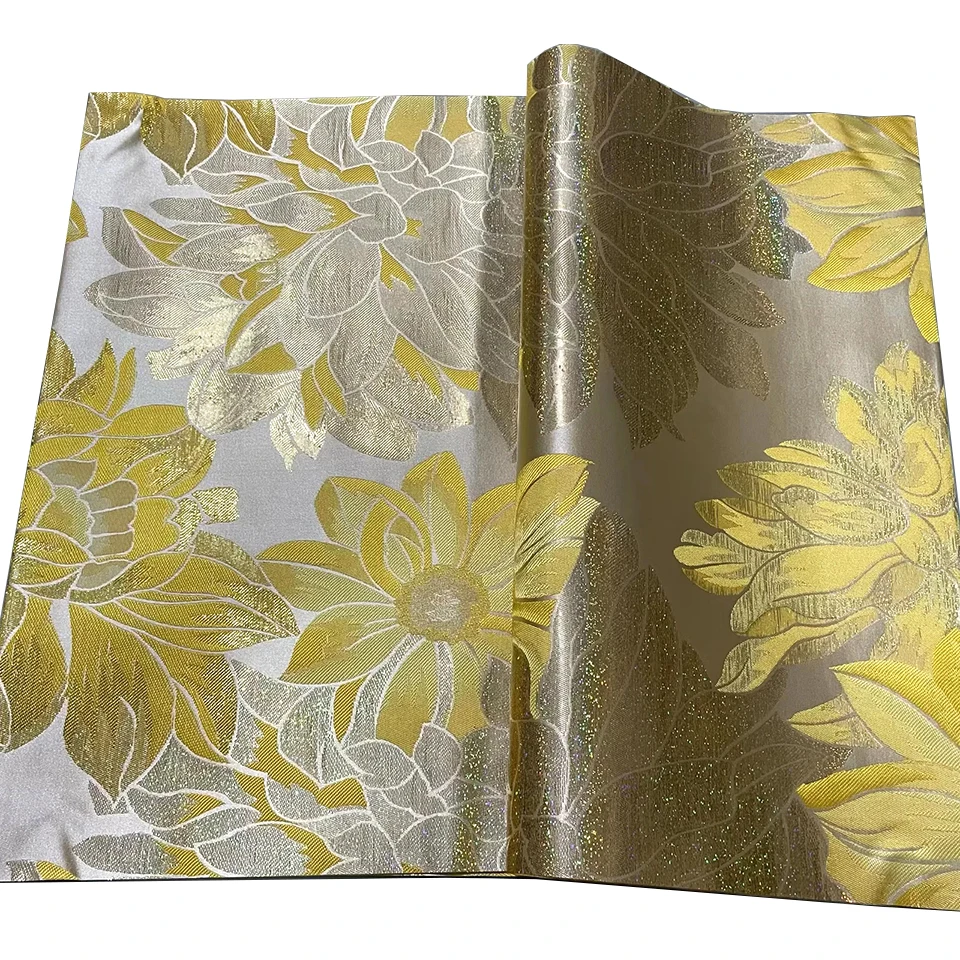 Elegantes florales Gele- und Ipele-Set – 2-teiliges luxuriöses nigerianisches SEGO-Kopfbandmaterial für Autogele Aso Ebi, Hochzeitsfeiern TXH-18-15 – Detail 10