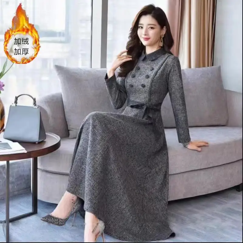 GETADME 2024 Korean Style Spring-Summer New Type Skirt Women's Fashion Commuter Single-Breasted Belt Denim Skirt