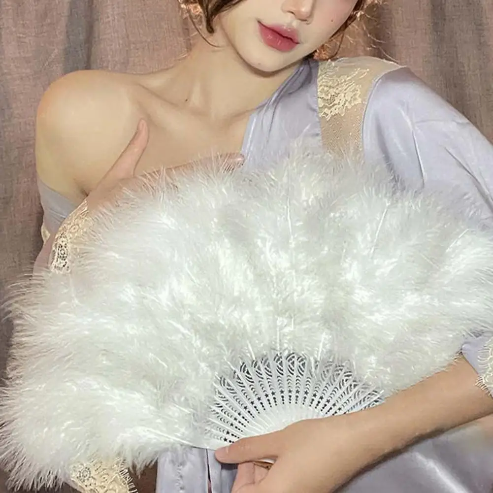 Hand Fan Wedding Feather Fan Bride Handheld Non-Folding Fans Cool Fans Wedding Photo Shooting Pose Home Decoration Prop