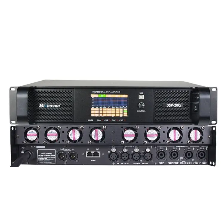 Sinbosen 4 Channel Dsp Amplifier Audio Class Td 2200w Dsp-20q Amplifier Power With Software 
