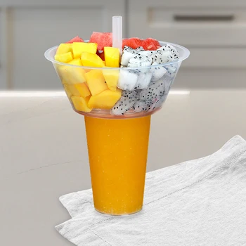 10 Sets Creative Hotpot Snack Cups Compact Beverage Holders Clear Food Containers with Lids Drinking Cups for Parties Popcorn 1