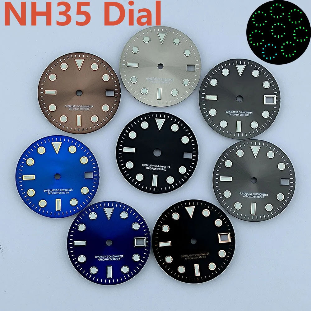 

28,5 мм NH35 циферблат S циферблат часы циферблат подходит для NH35 NH36 механизм аксессуары для часов инструмент для ремонта