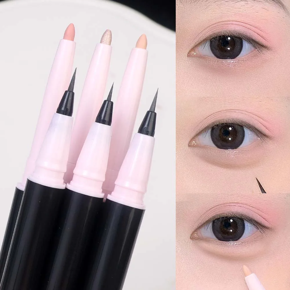 Double Head Matte Eyeshadow Pencil Waterproof Lasting Natural Brightening Glitter Korean Makeup Cosmetic eye shadow,eyeshadow stick,eye shadow stick