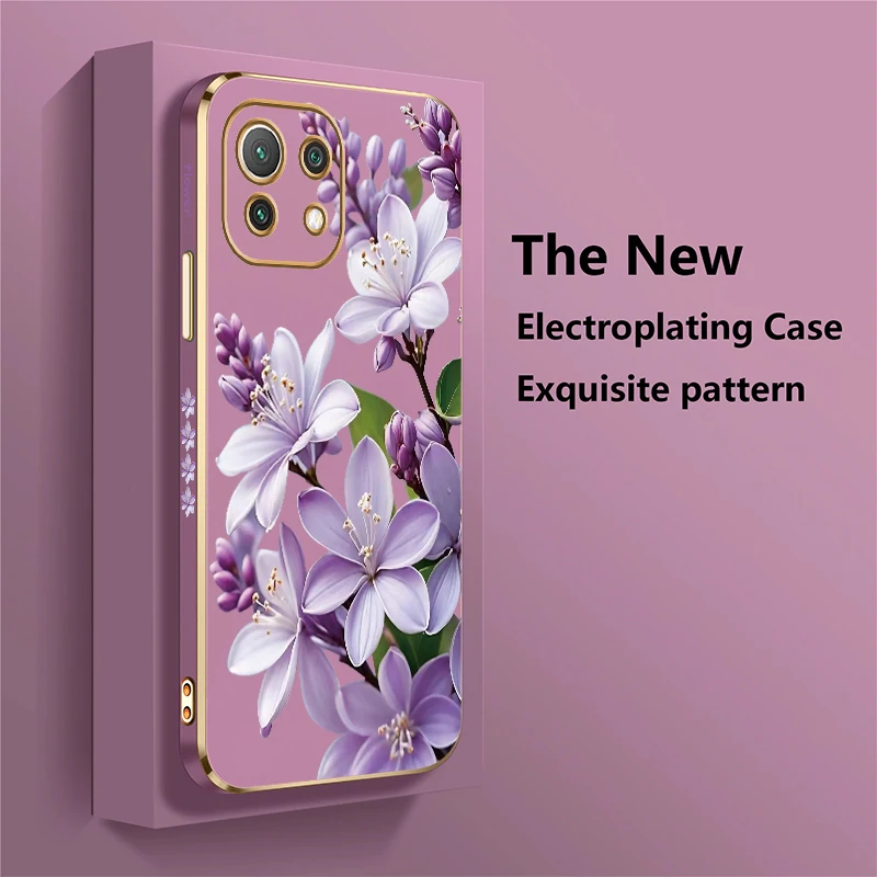 Elegant Floral Shockproof Silicone Plating Case