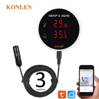 Tuya WIFI Temperature Humidity Sensor Thermometer Hygrometer Smart Life Moisture Probe For Home Plants google home alexa