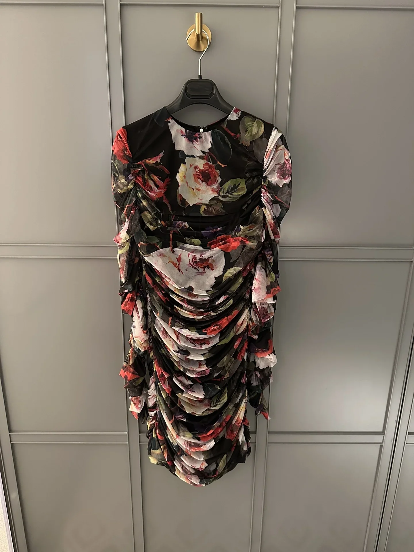 Runway Rose Long Shirred Dress