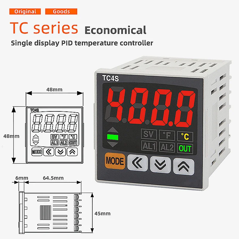 더블 디지털 디스플레이 지능형 PID 온도 컨트롤러, TC 시리즈 TC4S-14R TC4S-24R 온도 조절기, 