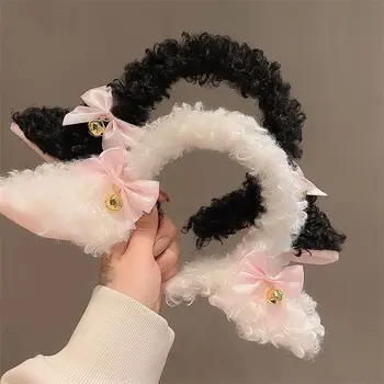 رباط رأس لطيف من آذان الخراف للفتيات ، طوق القوس ، رباط شعر كارتوني ، غطاء رأس للأطفال ، إكسسوارات للشعر ، الخريف والشتاء ، جديد