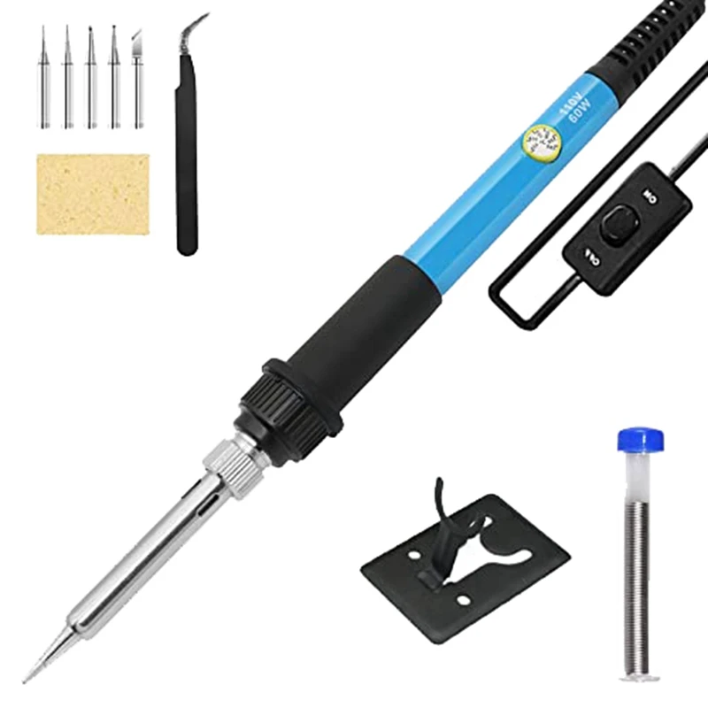 

Soldering Iron Soldering Iron Set Adjustable Temperature (200-450°C) ON/OF Switch 60W Soldering Iron US Plug