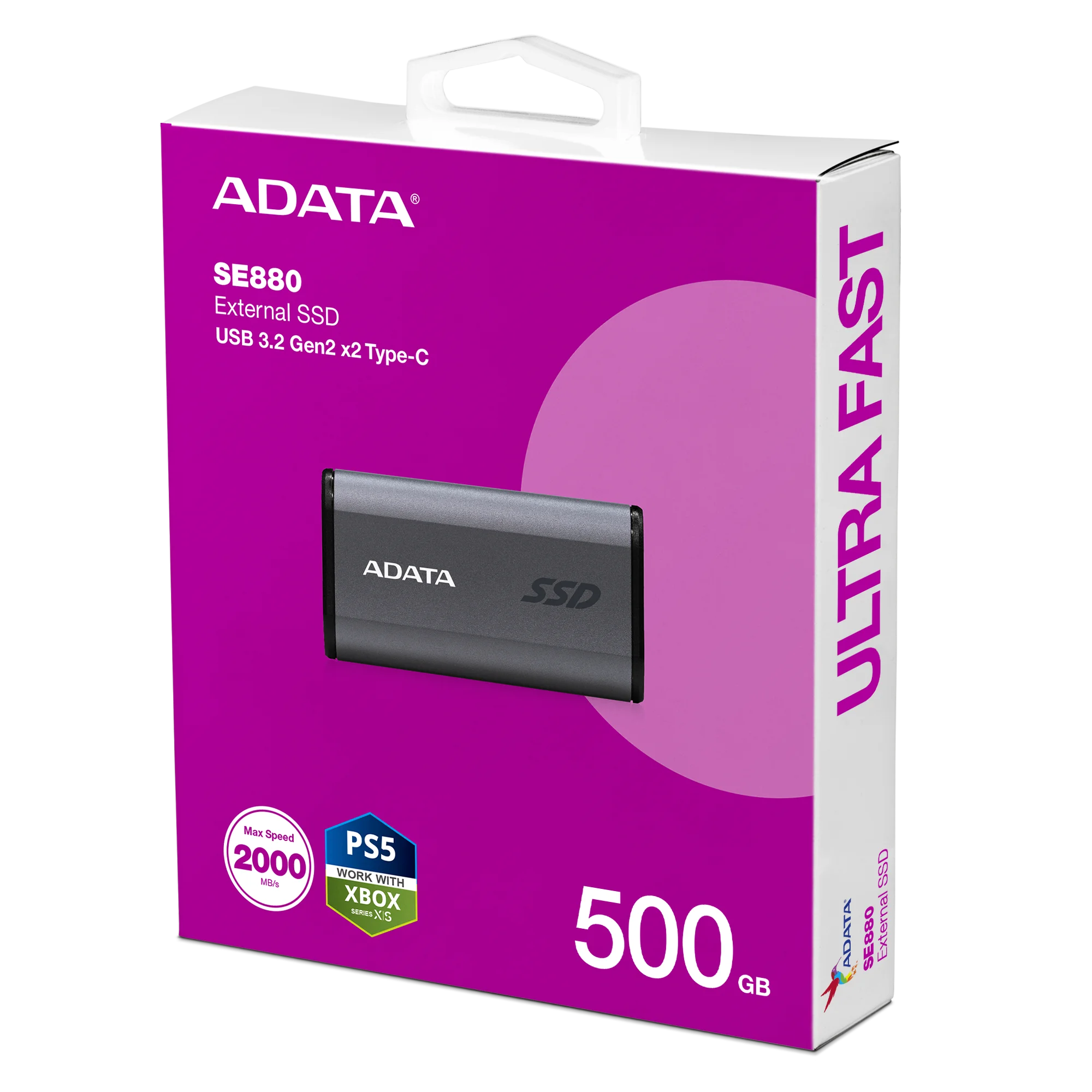 ADATA ELITE SE880 Externe SSD 500 GB 1 TB Solid State Disk Festplatte USB 3.2 Gen2 x2 Typ-C Tragbare SSD für Desktop-Laptop-PC