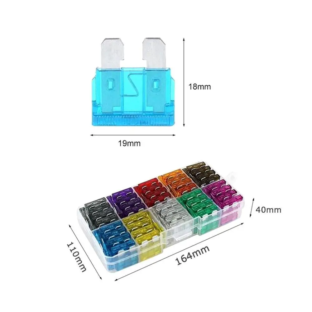 2A-35A Car Fuse Automotive Fuse Amplifier with Box Clip Combination Car Blade Set