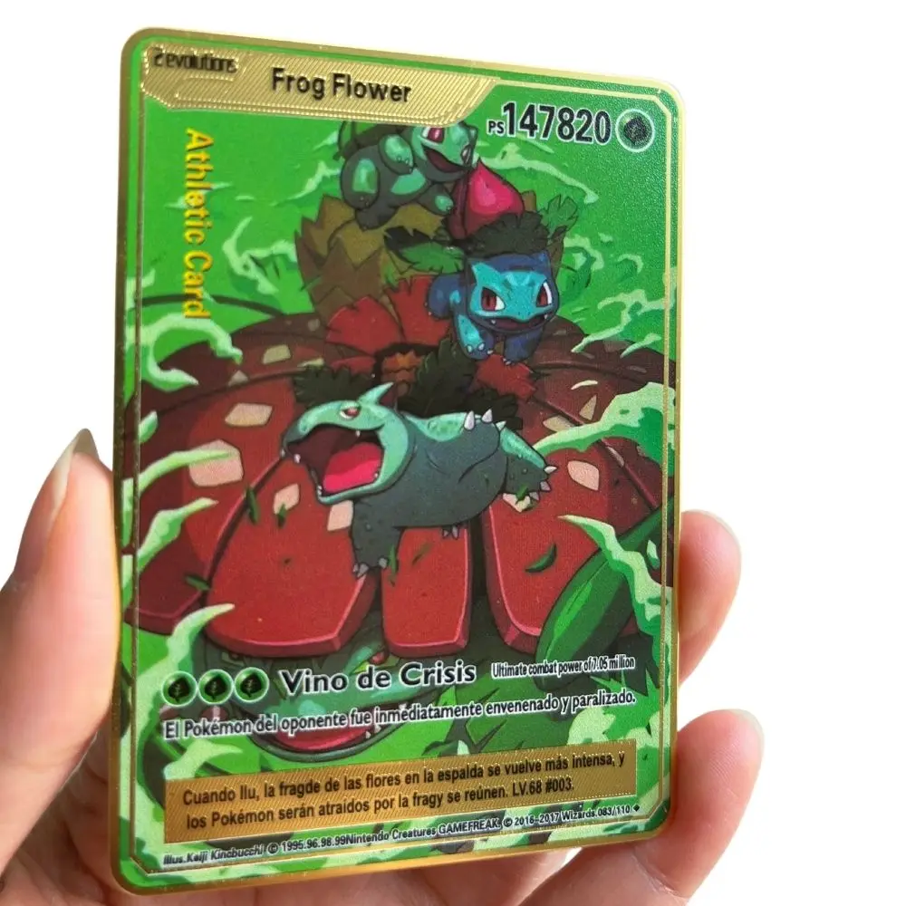 frog flower pokemon card gold Greeting A single individual card from the Pokemon trading and collectible card game (TCG/CCG) 55 Cartas Pokémon Gold Pikachu