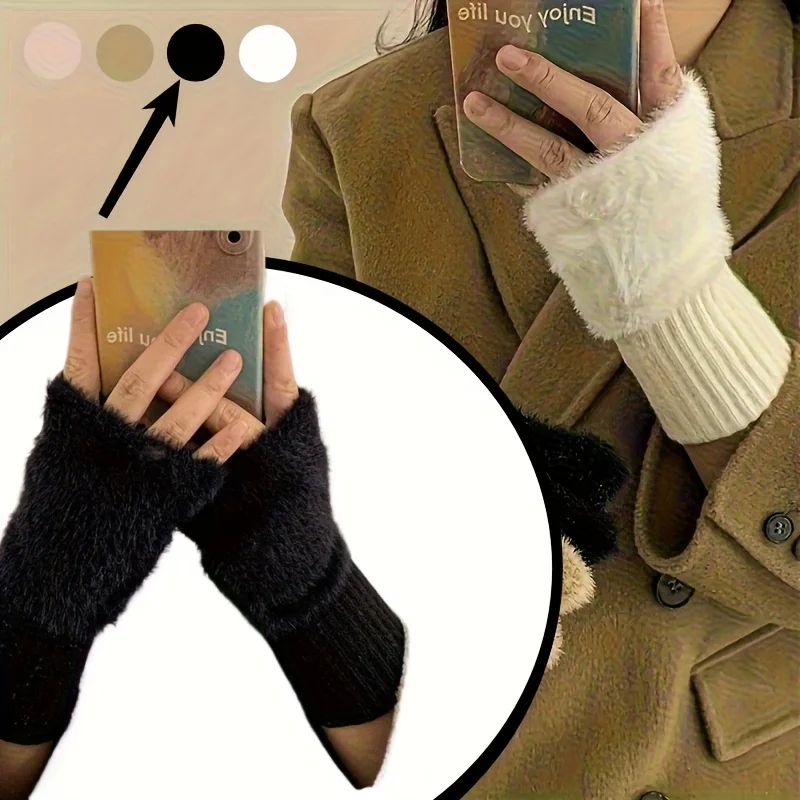 Hand Washable Fingerless Gloves for Women: Comfortable Soft Warm Design, Fashionable Winter Gloves for Cold Weather & Casual Use - 3