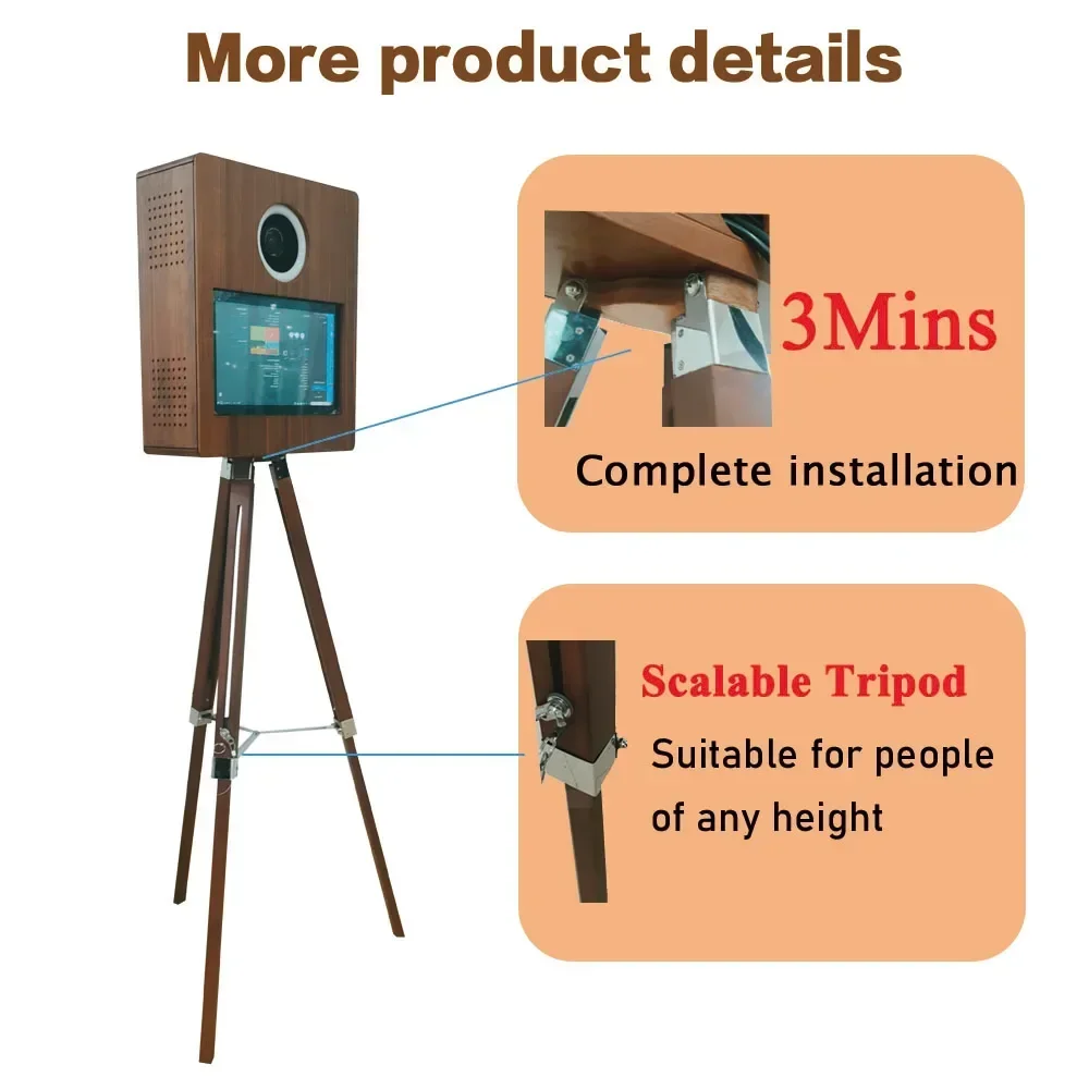 New Design Portable Wedding Wood Vintage Photo Booth Price Wholesale Retro Wooden Photo Booth Machine With Printer and Camera S7d7b03a9a0c146beae7019b9ab4a8557U