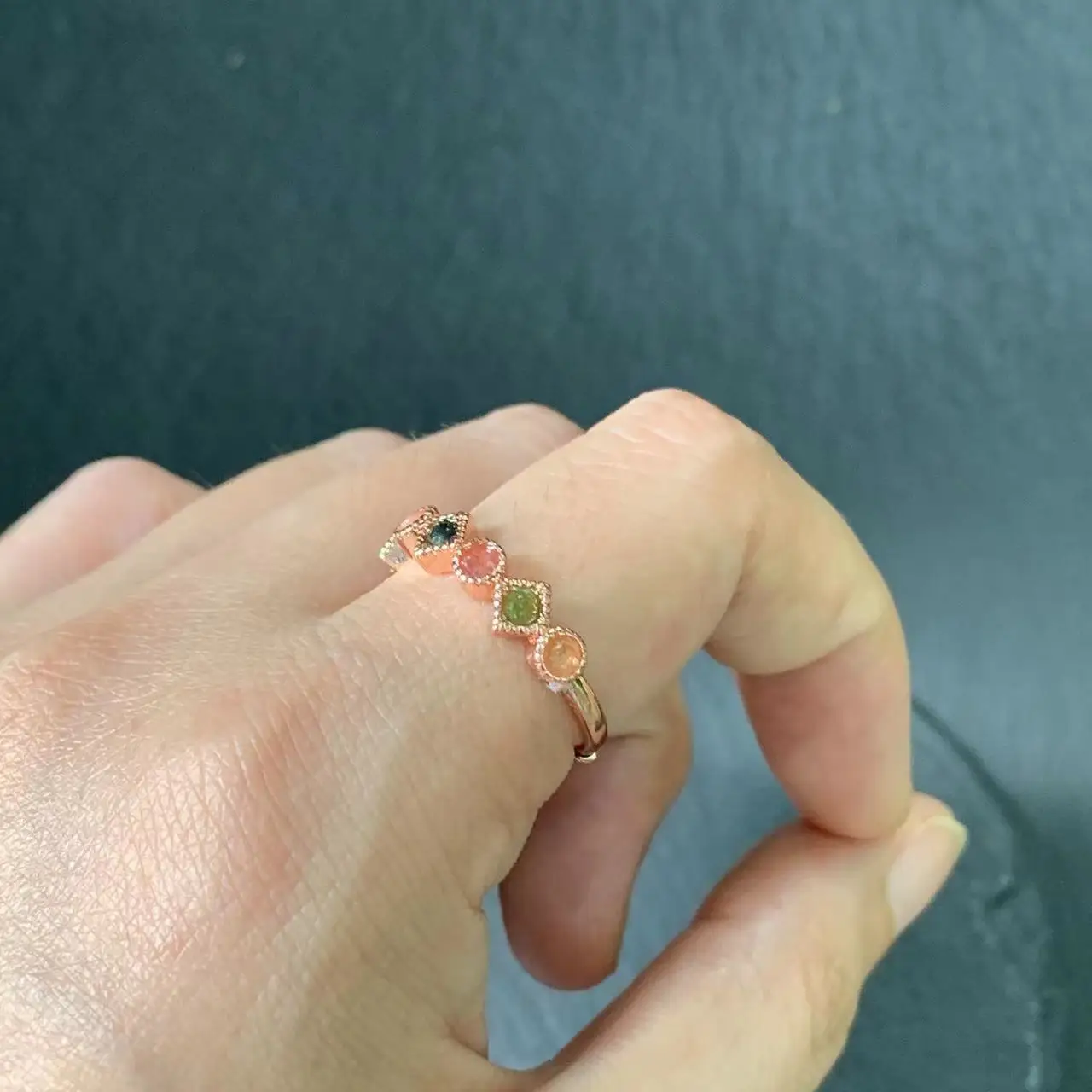 MM Natural Tourmaline Ring Adjustable Female Ring Jewelry for Women Gift Wholesale High Quality Vintage Fine