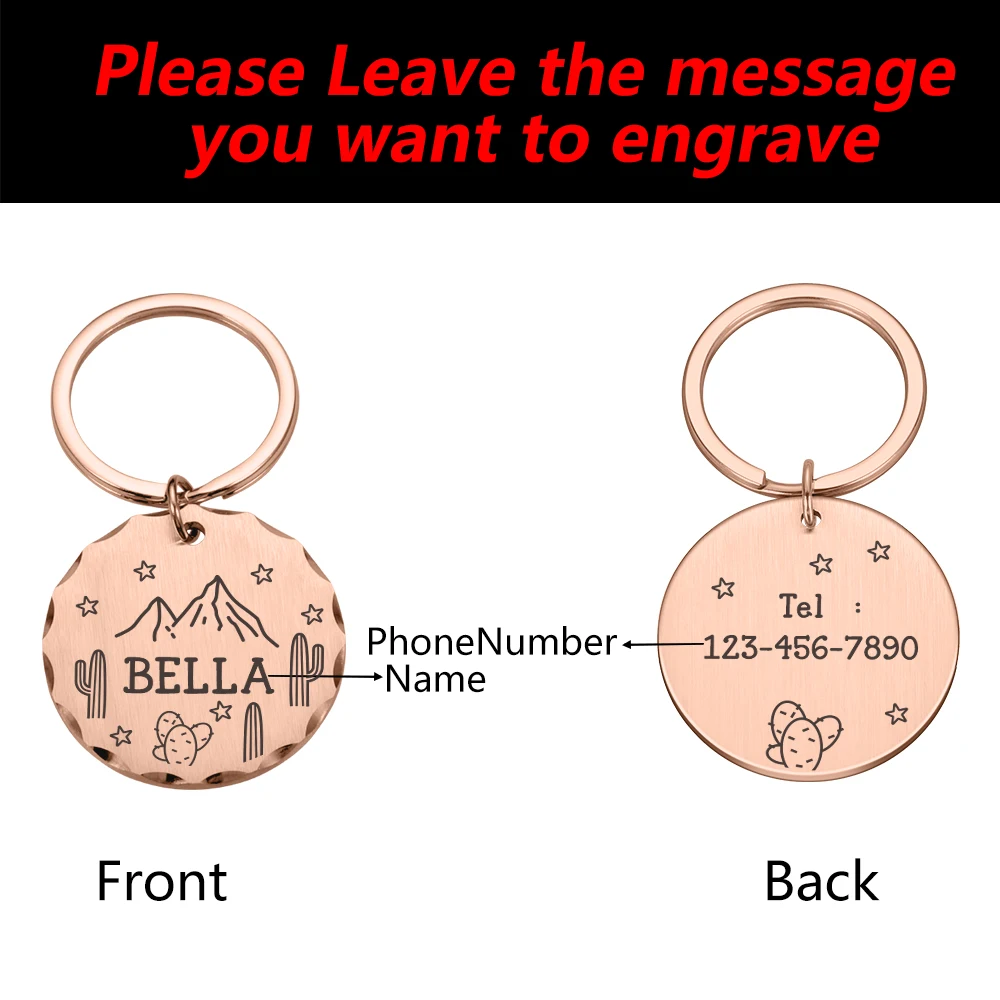 Custom Anti-lost Dogs Personalized Pet Cat Dog ID Tag Collar Chain For Cats Dog Tag Engraving Phone Number Name Pet Cat Supplies
