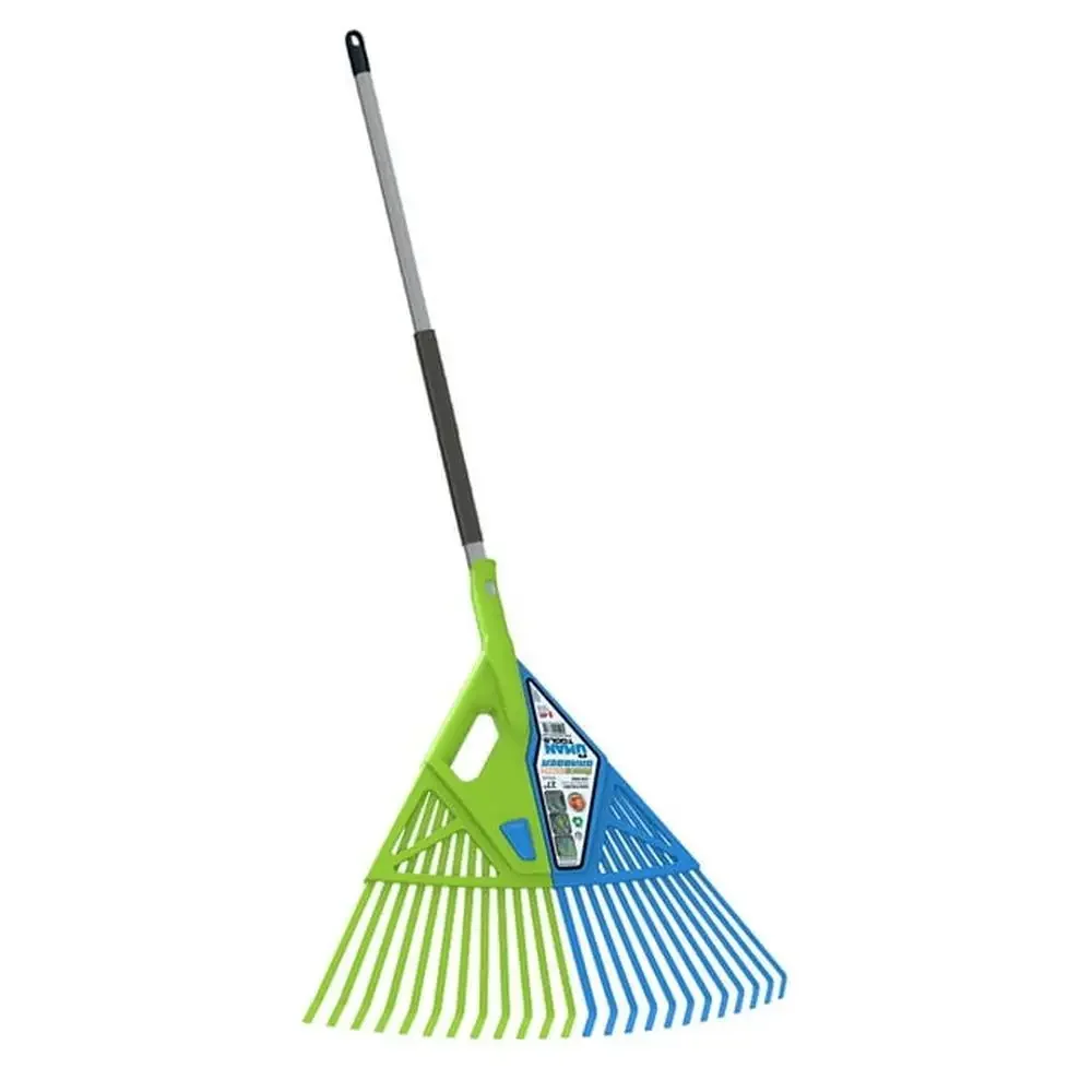 Telescopic Metal 3 in 1 Leaf/Lawn Rake & Grabber Adjustable Handle with Durable Ribbed Fingers Heavy Loads Bagging & Cleaning