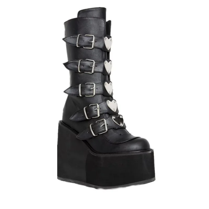 

2022 Winter Women Boots Fashion Motorcycle Boots Booties for Women Platform Shoes Ladies New Snow Boots Black Shoes Women's Boot