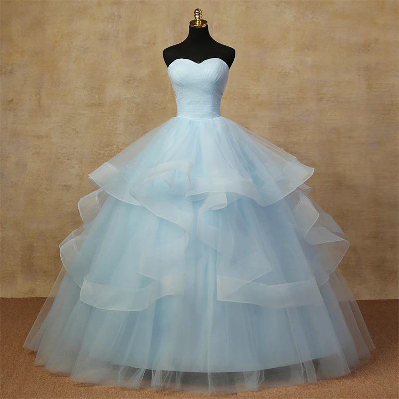 

2024 New Fashion Simple G Sky Blue Quinceanera Dress Strapless Ruched Organza Vestidos De 15 Debutante Gown Bohemia Princess