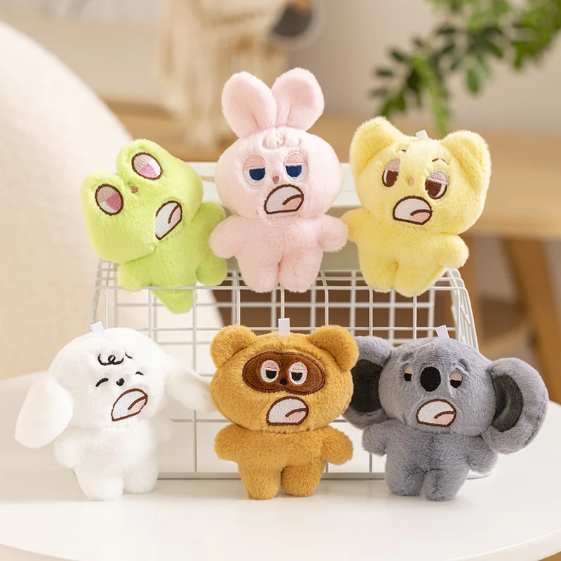 

Cute Cartoon Yawn Little Animal Elephant Bear Cat Dog Frog Key Plush Keychain Pendant Stuffed Lovely Plush Doll for Bag Decor