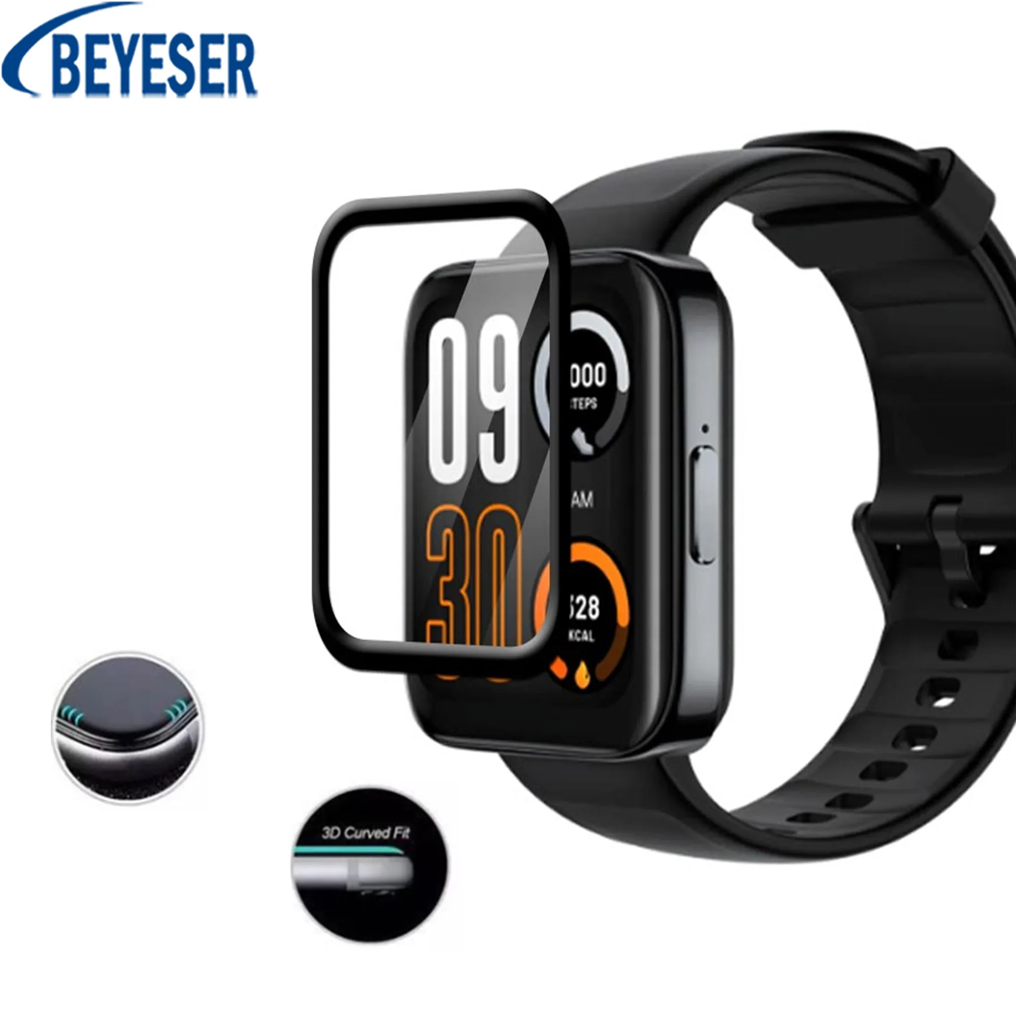 

3Pcs Protective Film For Realme Watch 3 3D Curved Composite Film Smart Watch Anti-drop Anti-scratch Screen Protect Accessories
