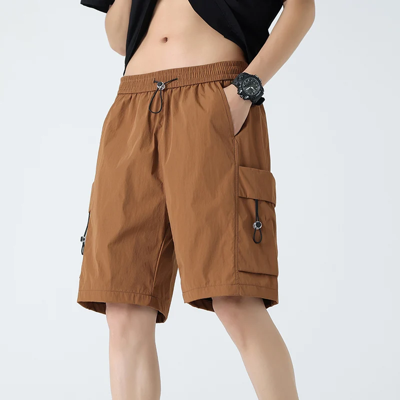 Men Clothing 2024 New Summer Trendy Casual Streetwear Baggy Short Pants Male Solid Pockets Sports Joggers Beach Y2K Cargo Shorts