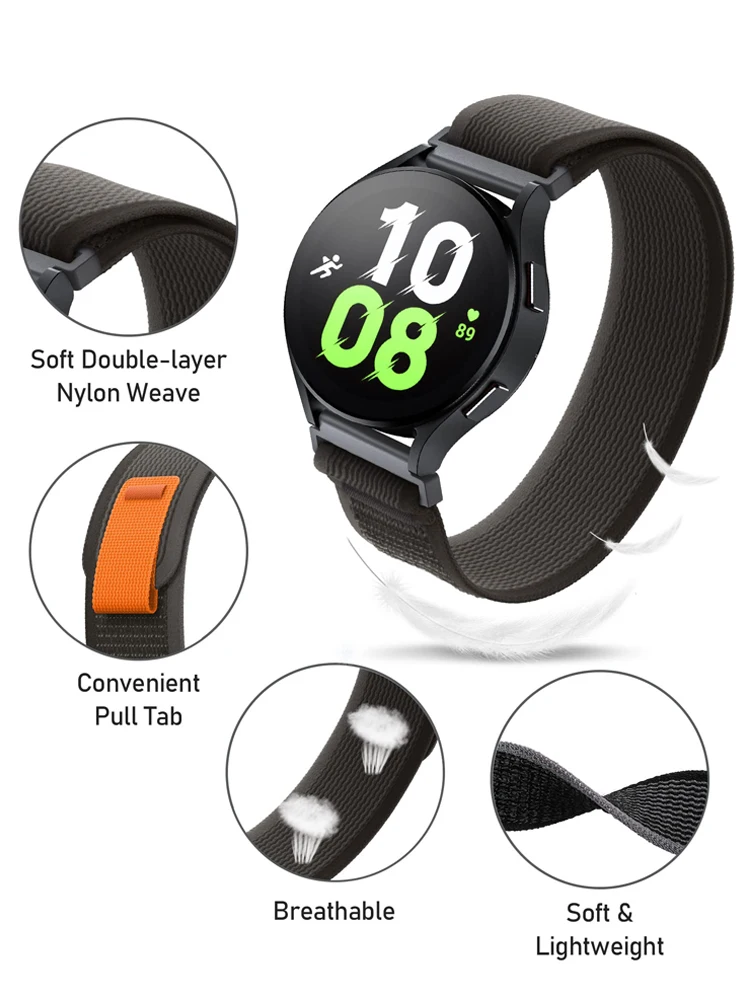 Bracelet en nylon pour Samsung Galaxy Watch 4/5 Pro, Gear S3 Active 2 Trail Loop, Bracelet Coorea, Huawei Watch, 20mm, 22mm, 45mm, IGHT2, 2e, Pro