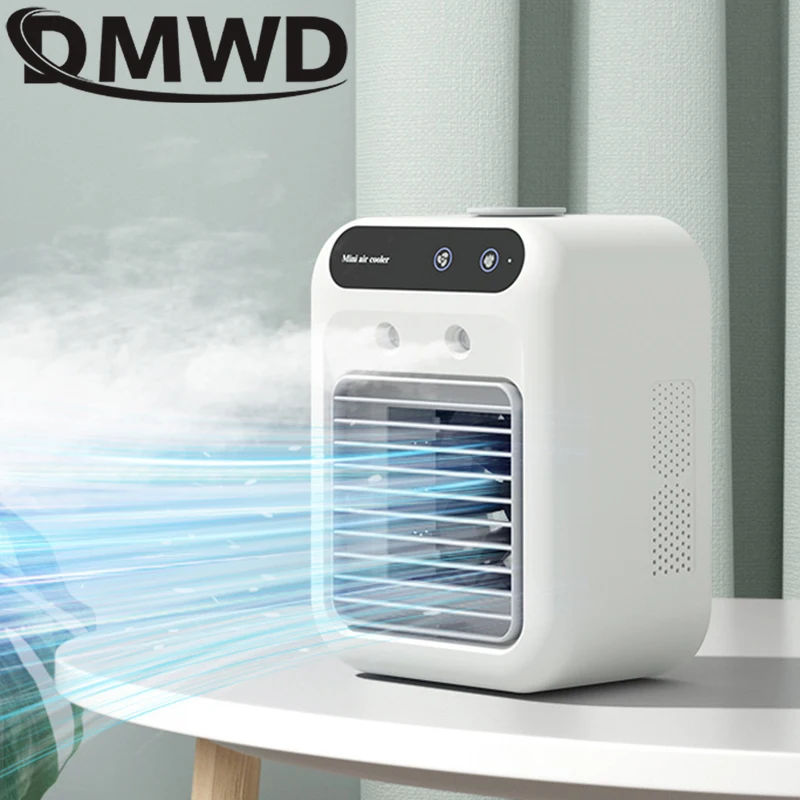

DMWD Desktop USB Air Conditioning Fans Mini Portable Mist Conditioner Cooling Fan Humidifier Ionizer Purifier Cooler Home Office