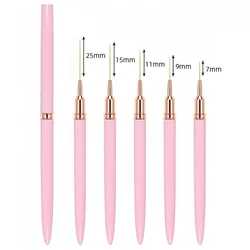 Precision Nail Art Liner Brush Set - 5-Piece Kit (Pink Set)