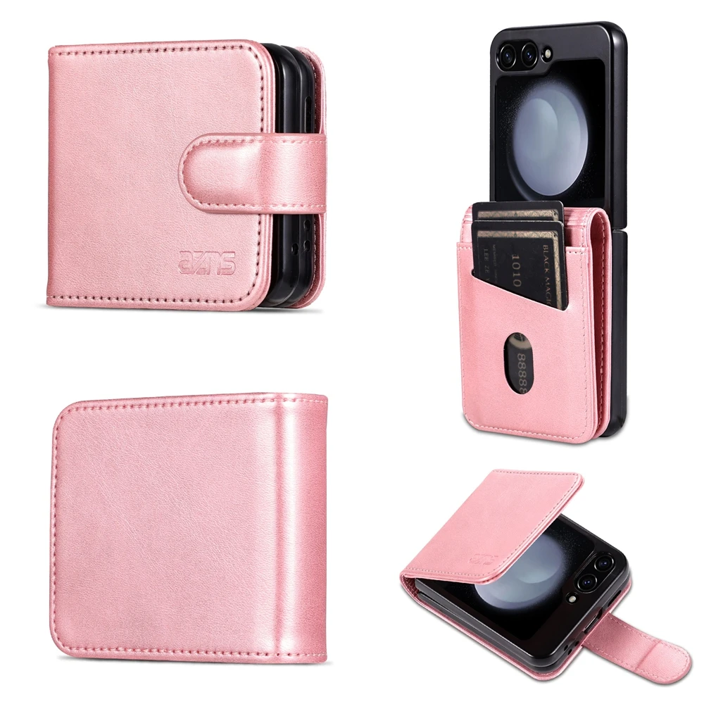 Leather Flip Wallet Case with Kickstand and Card Pockets - Anti-Fall Protection Phone Cover