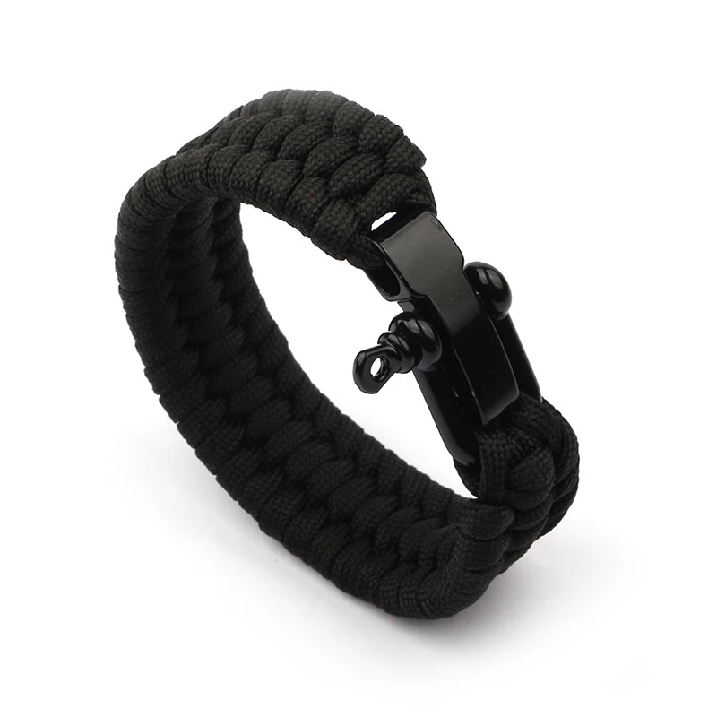 Paracord Bracelet Men Handmade Weaven Adjustable U Shape Mountaineering Camping Rescue Braclet Accessories