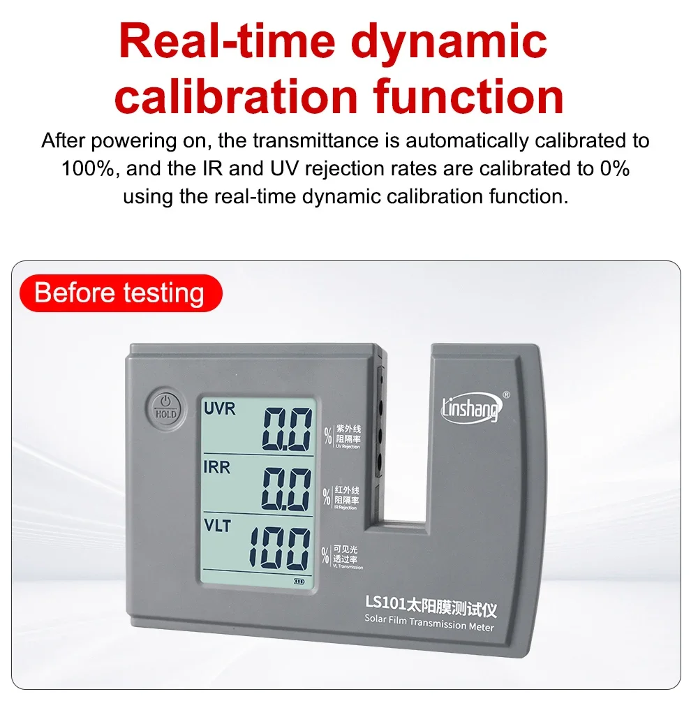 LS101 Window Tint Transmission Meter IR UV Visible Light Transmittance Detection