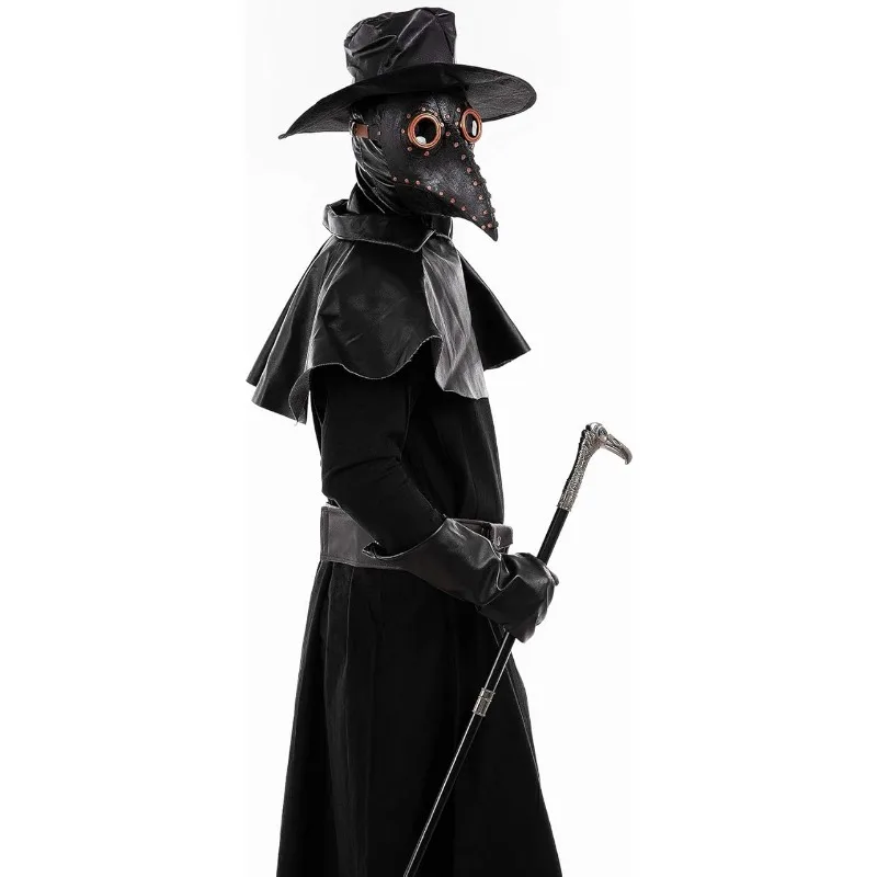 Halloween Cloak Plague Doctor Mask Costume Retro Steampunk Raven Mask Bird Full Face Latex Prank Cosplay Raven Performance halloween mask face mask 3d face masks masquerade mask horror mask halloween cape
