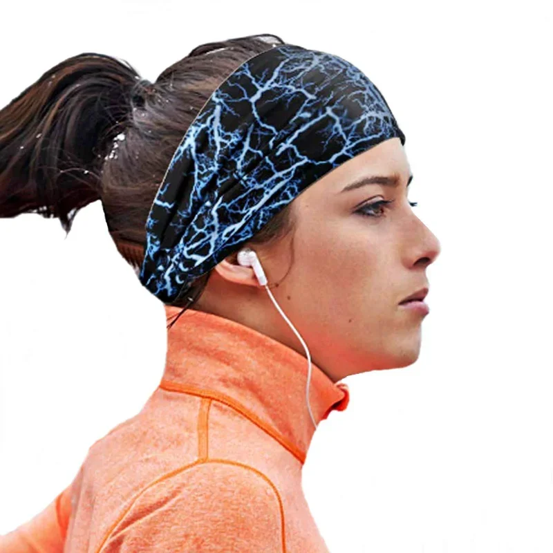 Printing Sports Headbands Sweatband Stretch Elastic Women Yoga Hair Bands Breathable Gym Fitness Running Cycling Tennis Headwrap sports hair band cooling sweatband sports headband yoga hair accessories sports sweatband