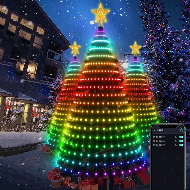 Super RGB 7 Ft Plug in DIY Smart Christmas Tree Light APP Controlled LED  Animated Lightshow Xmas Tree String Light With Remote - AliExpress