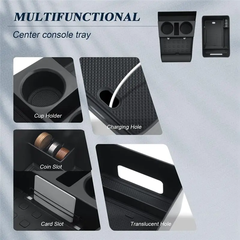 새로운-하단 센터 콘솔 정리함 팔걸이 수납함 트레이 키트 (싼타페 2024용) 삽입형 글러브 팔레트 액세서리