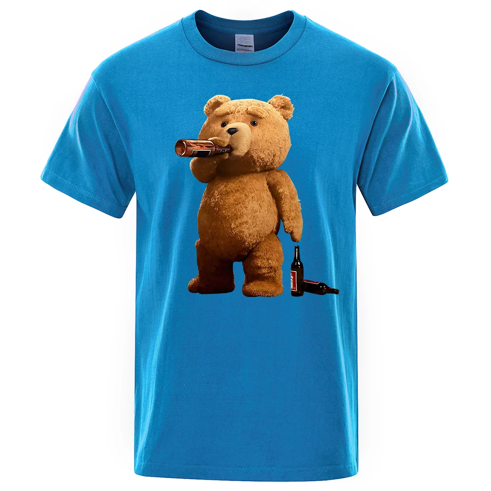 Charming Bear Beer Poster Graphic T-Shirt - Men's Casual Oversized Streetwear Tee