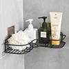Bathroom Shelf Shower Wall Mount Shampoo Storage Holder With Suction Cup No Drilling Kitchen Storage Bathroom Accessories 4