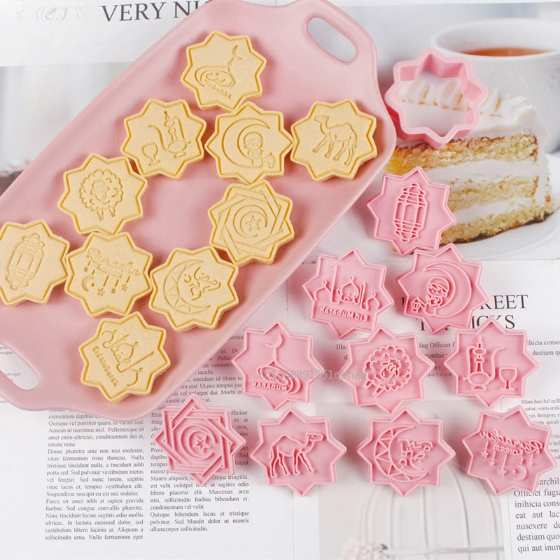 10Pcs Ramadan Kareem Biscuit Mold Cookie Cutter DIY Cake Baking Tool Islamic Muslim Party Supplies Eid Mubarak Decoration 2025