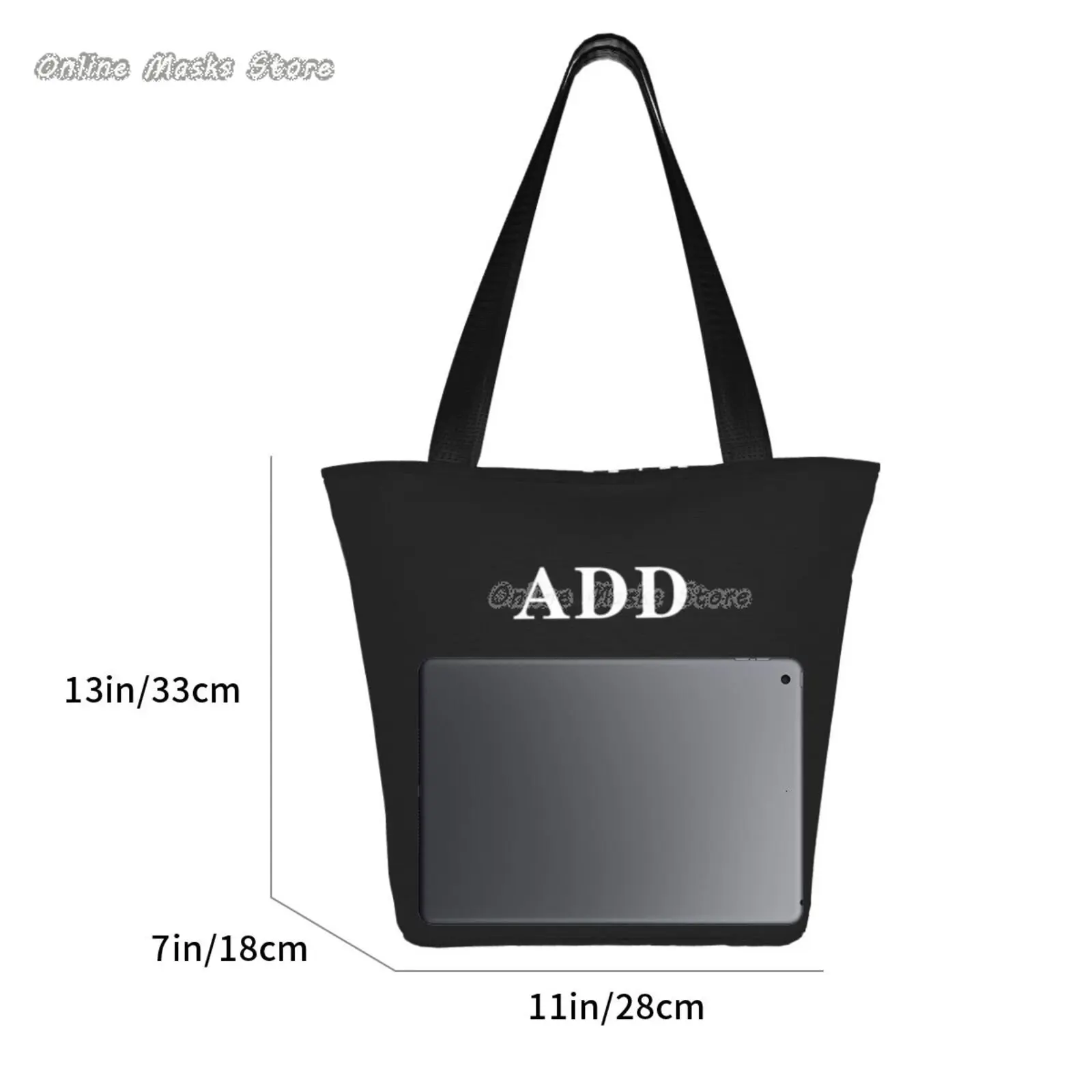 Custom Tote Bag Shopping Add Your Text Print Original Design White Zipper Unisex Fashion Travel Canvas Bags